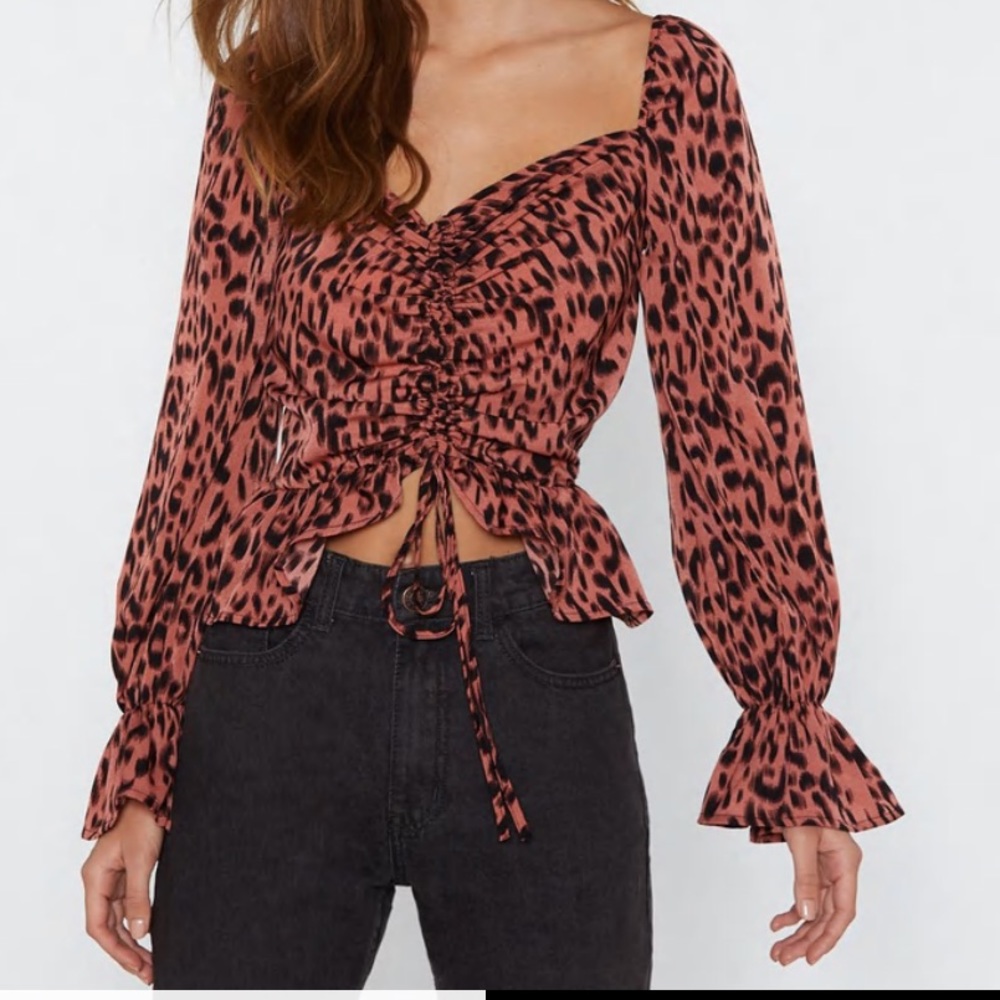 Nasty Gal leopard print top Size 4